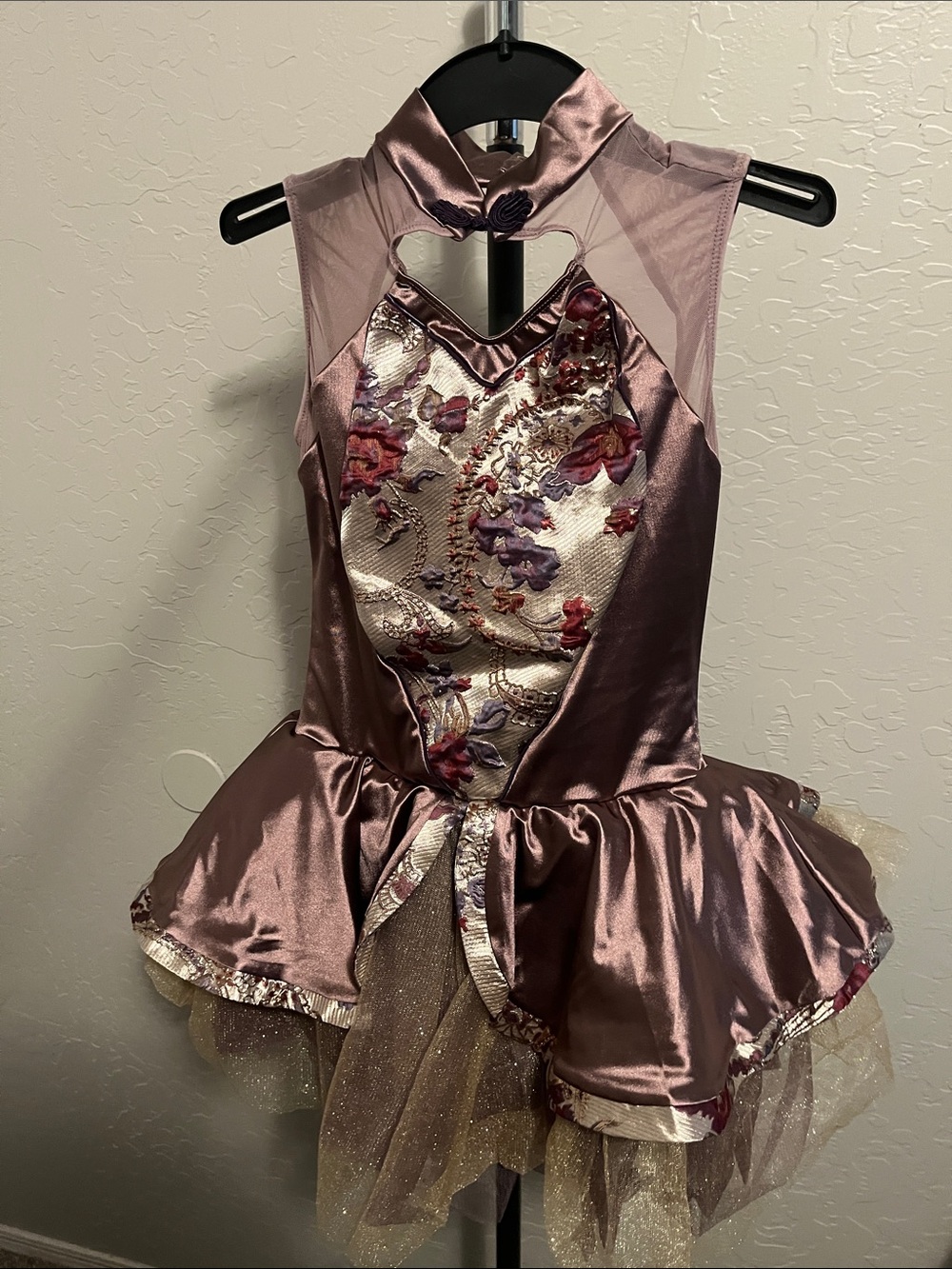 Revolution Mauve Satin Floral Tutu Dance Costume